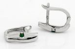 Серьги из серебра с изумрудом круг 4 мм 43710