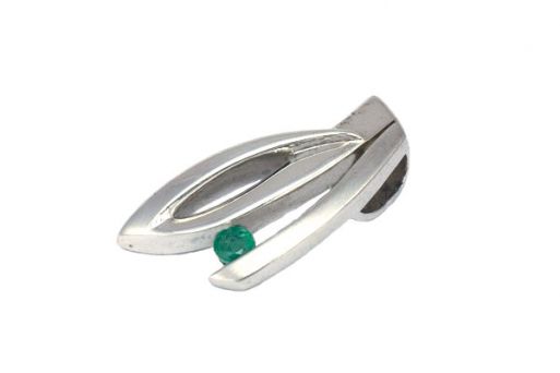 Серебряный кулон с изумрудом 43760 купить в магазине Самоцветы мира
