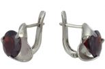Серьги из серебра с гранатом круг 10 мм 43808