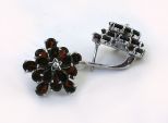 Серьги из серебра с гранатом 15 капель 5х7 мм 43812