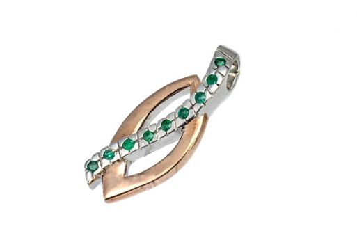 Серебряный кулон с изумрудом 43821 купить в магазине Самоцветы мира