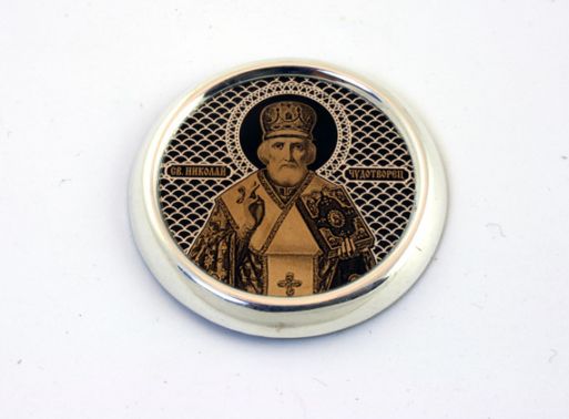подвеска обсидиан КН-Николай Чудотворец 9,5гр ― Самоцветы мира