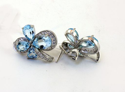 Серебряные серьги с топазом 43877 купить в магазине Самоцветы мира