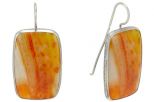 Серьги из серебра с сердоликом прямоугольник 22х33 мм 44185