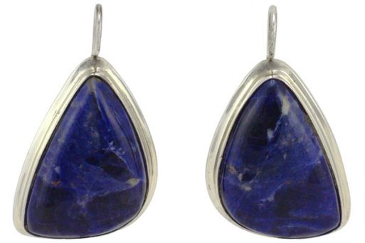 Серьги из серебра 925 пробы с содалитом.