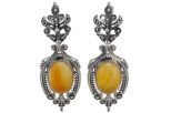Серьги из серебра с сердоликом овал 13х18 мм 44290
