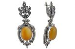 Серьги из серебра с сердоликом овал 13х18 мм 44290