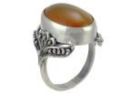 Серьги из серебра с сердоликом овал 13х18 мм 44290