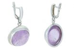 Серьги из серебра с аметистом круг 18 мм 44780