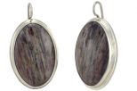 Серьги из серебра с чароитом овал 22х33 мм 44805