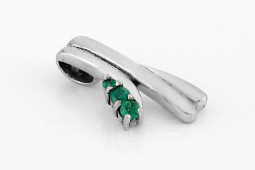 Серебряный кулон с изумрудом 44989 купить в магазине Самоцветы мира