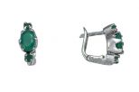 Серьги из серебра с изумрудом овал 5х7 мм 45030