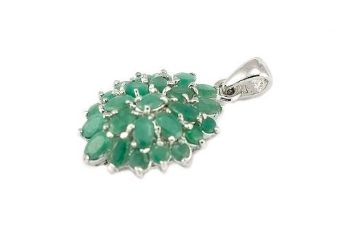 Серебряный кулон с изумрудом 45045 купить в магазине Самоцветы мира