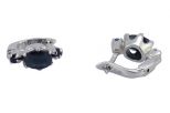 Серьги из серебра с сапфиром овал 5х7 мм и 2 круга 3 мм 45060