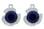 Серьги из серебра с сапфиром круг 10 мм 45075