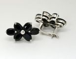 Серьги из серебра с сапфиром 6 овалов 6х8 мм 45076