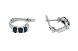Серьги из серебра с сапфиром 3 овала 3х5 мм 45082