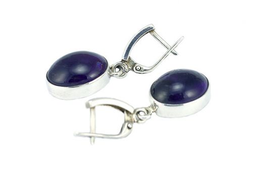 Серебряные серьги с аметистом 45115 купить в магазине Самоцветы мира