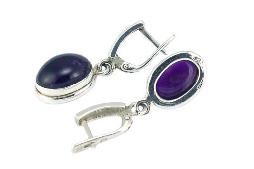 Серебряные серьги с аметистом 45134 купить в магазине Самоцветы мира