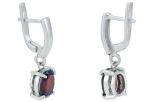 Серьги из серебра с гранатом овал 7х9 мм 45170