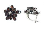 Серьги из серебра с гранатом 15 капель 3х5 мм 45201