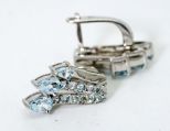 Серьги из серебра с топазом маркиза 5х7 мм маркиза 4х6 мм маркиза 3х5 мм 11 кругов 2 мм 45265
