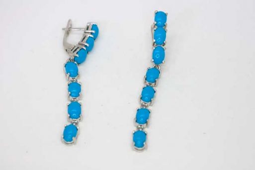 Серебряные серьги с бирюзой 45289 купить в магазине Самоцветы мира