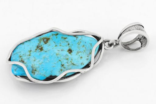 Серебряный кулон с бирюзой 45965 купить в магазине Самоцветы мира