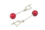 Серьги из серебра с кораллом красным шар 10 мм 45969