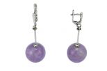 Серьги из серебра с аметистом шар 18 мм 45974