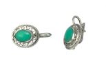 Серьги из серебра с Хризопразом Овал 7х10 мм 45980