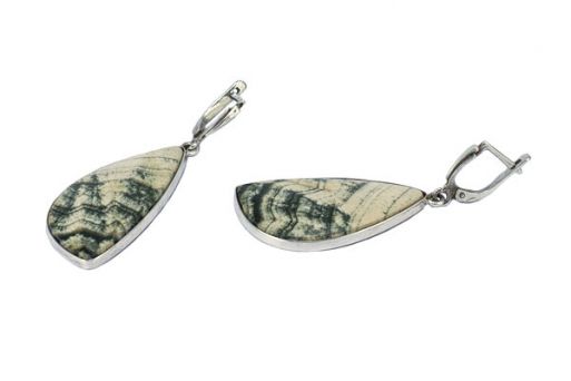 Серьги из серебра 925 пробы с скарном.