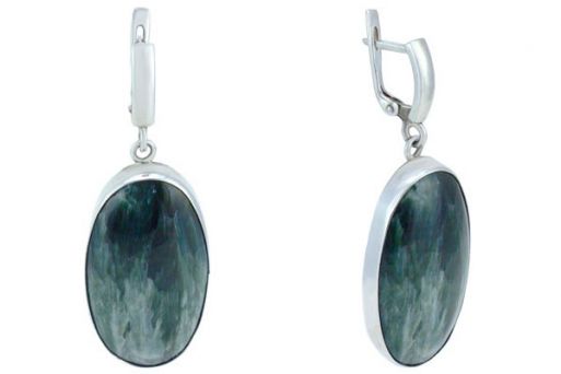 Серьги из серебра 925 пробы с клинохлором.