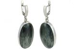 Серьги из серебра с Клинохлором Овал 20х34 мм 46050