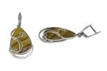 Серьги из серебра с Сердоликом Капля 15х22 мм 46067