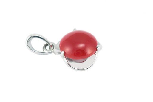 Серебряный кулон с кораллом 46798 купить в магазине Самоцветы мира