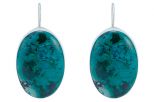 Серьги из серебра с Хризоколлой Овал 20х30 мм 46853
