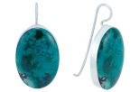Серьги из серебра с Хризоколлой Овал 20х30 мм 46853