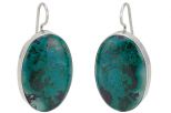 Серьги из серебра с Хризоколлой Овал 20х30 мм 46853