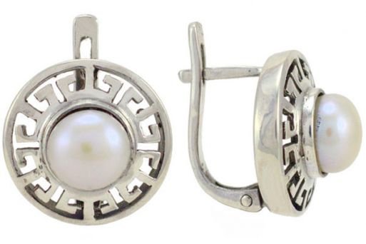 Серьги из серебра 925 пробы с жемчугом.