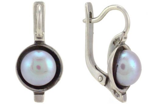 Серьги из серебра 925 пробы с жемчугом.