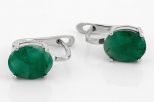 Серьги из серебра с изумрудом овал 8х10 мм 47916