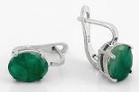 Серьги из серебра с изумрудом овал 8х10 мм 47916