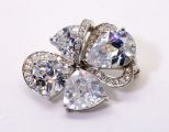 Брошь Кристаллы Swarovski белый 12.6гр.*