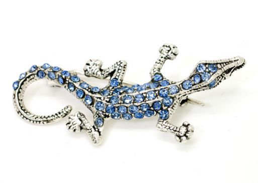 Серебряную брошь с кристаллами Swarovski 48127 купить в магазине Самоцветы мира