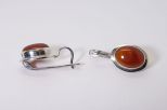 Серьги из серебра с сердоликом овал 10х14 мм 48161