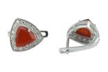 Серьги сердолик с фианитами.Вес 6.4 гр.