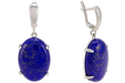 Серьги из серебра 925 пробы с лазуритом.