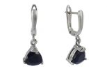Серьги из серебра с сапфиром треугольник 8х8х8 мм 48241