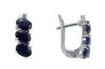 Серьги из серебра с сапфиром 3 овала 5х7 мм 48246